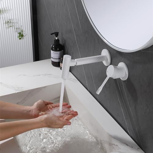 Mitigeur monocommande en chrome brillant pour lavabo et vasque murale