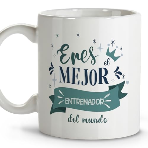 LolaPix Presentes para treinadores de futebol. Canecas de café originais. Presente de treinador. Presente de treinadora. Caneca cerâmica 330 ml.