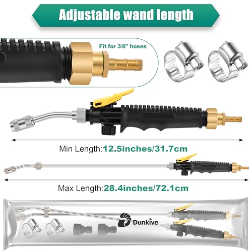 Stainless Steel 29 Inch Adjustable Sprayer Wand with Shut Off Valve(2 Set)
