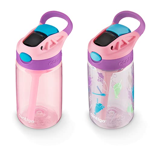 Image of Contigo Kids Cleanable AUTOSPOUT Water Bottle, 14oz., 2 Pack, Strawberry Ice Cream