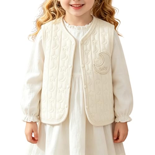 Boys Cardigan Sweater Baby Girls Cotton Vest Snap Button Sleeveless Waistcoat Toddler Lightweight Layering Gilet for Spring Fall Clothes 7-8 Years White