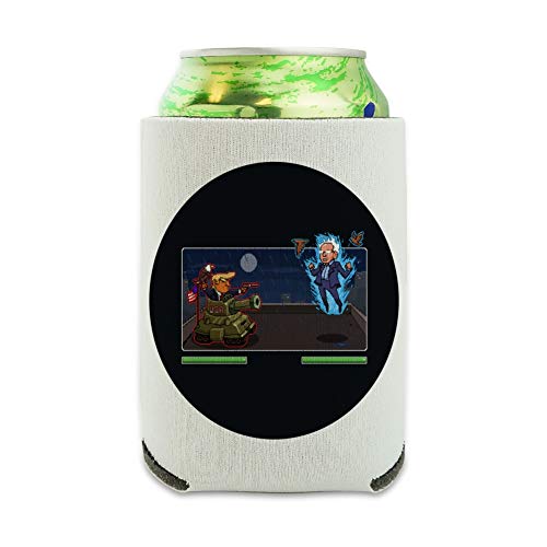 Pixel Donald Trump Versus Bernie Sanders Fighting Game Can Cooler - Drink Sleeve Hugger Collapsible Insulator - Beverage Insulated Holder