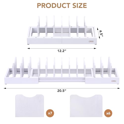 Image of Expandable Hat Stand for Baseball Caps, Bamboo Hat Organizer for 7 to 13 Baseball Caps, Hat Holder for Closet, Bedroom, Dresser, and Shoe Cabinets (White)