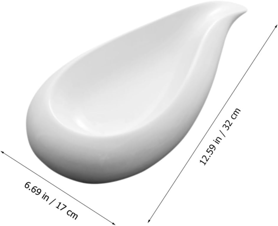 OUNONA Ceramic Appetizer Serving Plate Irregular Food Dish for Cold Foods Nuts and Seasonal Delights Dishwasher Safe for Home and Restaurant Use