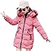 Produktbild SXSHUN Mädchen Winterjacke mit Abnehmenbarer Fellkapuze Kinder Wintermantel Kälteschutz Warm Verdickte Daunenjacke Daunenmantel Parka, Rosa, 116 (Etikettengröße:L)