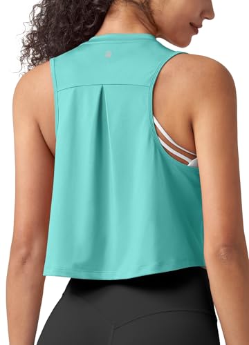 Débardeur athlétique femme Willit yoga gym sans manches bleu sarcelle L