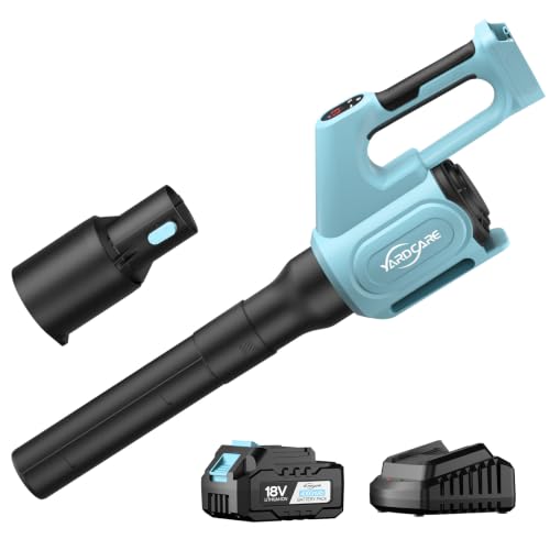 YARDCARE 2026 NEW Electric Cordless Leaf Blower with 4.0AH Battery and Charger, 460CFM/120 MPH Leaf Blower, 5-Speed + Turbo Mode, Battery Powered Blowers for Lawn Care, Patio Cleaning