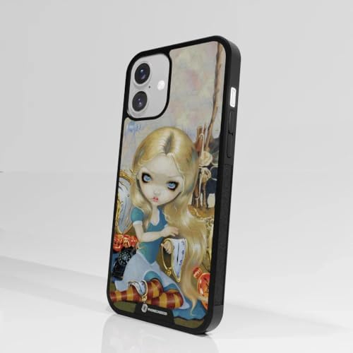 Coque iPhone 16 Plus Jasmine Becket Alice design 3D noir - 2