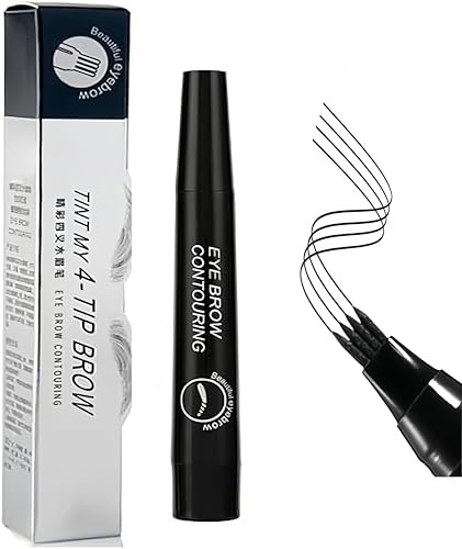 Eyebrow Pencil Eyebrow Microblading Pen Beyanokk Waterproof Eyebrow Pen Black Brow Pen Long Lasting 4 Tip Eyebrow Pencil For Women Brow Shaping Filling 24H Long Lasting Waterproof