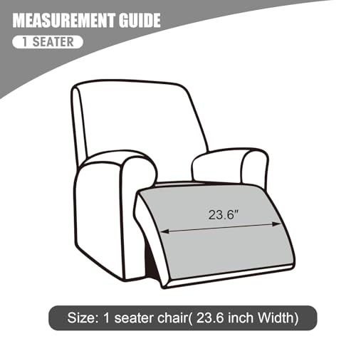 Image of Genina Waterproof Recliner Chair Covers, Recliner Cover for Dog Pets Friendly, Washable Antislip Reclining Chair Cover Furniture Protector, Sofa Slipcover for Living Room(23.6inch /Taupe)