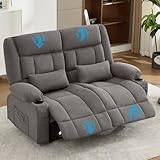 Recliner Loveseat Couch with Cup Holders for Living Room LoveSeat Manual Oversized Recliner with Ergonomic, Side Pocket for Adult
