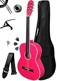 Violão Elétrico Giannini Canhoto N14 + Capa E Acessórios (Pink Satin)