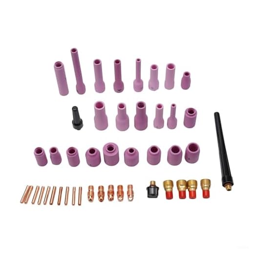 Für WIG Gaslinsen Spannzangenkörper Set 46-teilig für WIG-Schweißbrenner WP-9 WP-20 WP-25 SR9 20 25, kompatibel mit Berlan Chiry UNT Krypton Schweißgeräten