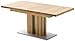 Produktbild Robas Lund Tisch Esstisch Säulentisch Bari ausziehbar Kernbuche massiv Edelstahloptik 180(330) x77x90 cm