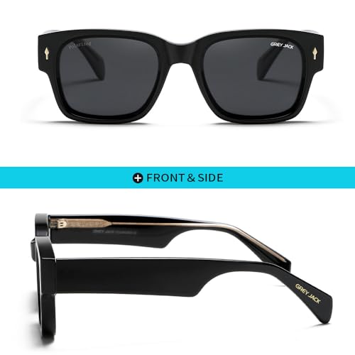 Image of grey jack 100% UV Protection Shades Retro Polarized Sunglasses for Men Women Branded Stylish Design Glasses 3316