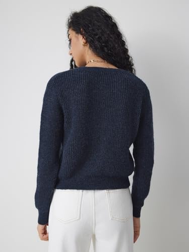 CIDER Wool-Blend Knit Round Neckline Button Cardigan3