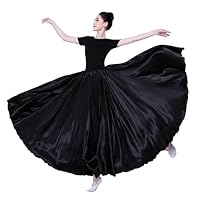 Jupe Longue De Danse Du Ventre En Satin Brillant - 14 Couleurs - Taille Élastique 60-100cm, Longueur 96cm