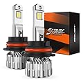 SEALIGHT 9007/HB5 Bulbs 36000LM Ultra-Brighter, 9007 Bulbs 6500K Cool White Fog Lights, 60000+ Hours lifespan with 15000RPM Cooling Fan, 1:1 Mini Size Quick Install Plug and Play, Pack of 2