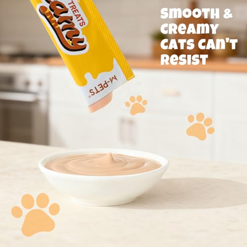 Image of M-PETS Creamy Lickable Cat Treats - 4 Flavor Variety Pack, 20 Tubes of Healthy Squeeze Up Snacks with Functional Nutrients for Hydration, Skin & Coat, and Digestive Health - Grain Free, High Protein