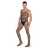 V-Ting Sexy Dessous Bodystocking Catsuit Ouvert Herren Strapse Netz Reizwäsche Netzstrümpfe unterwäsche Negligees Lingeriedamen erotik Set für Sex Pyjama Outfits Männer S-XXL