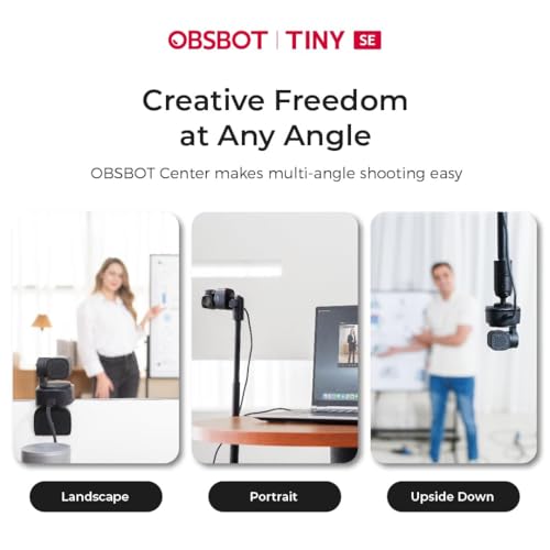 Image of OBSBOT Tiny SE AI-Powered PTZ Webcam, FHD 1080p@100FPS | 1 /2.8″ Sensor, AI Auto Tracking, Gesture Control, 4X Zoom, Staggered HDR, Noise-Cancelling Mic | Webcam for Streaming & Video Calls