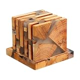 Juego de 6 Posavasos, Posavasos con portavasos,Posavasos de Mesa Posavasos de Madera de Resina - multifuncionales para Familiares y Amigos, Año Nuevo, Día de San Valentín, Madre