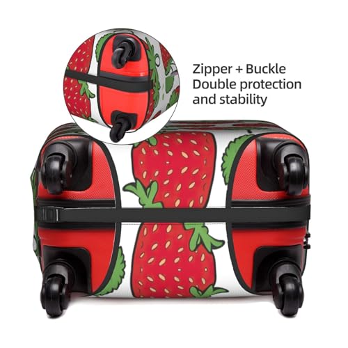 Strawberry Pattern Print Personalized Travel Luggage Cover With Zipper, Elastic Luggage Cover,For Daily Use4