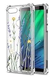Oihxse Cristal Compatible con Huawei P30 Lite/Nova 4E Funda Transparente TPU Silicona Estuche Airbag Esquinas Anti-Choque Anti Rasguños Diseño Rosa Flower Caso (Flores A8)