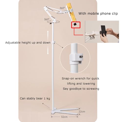 Leggio da terra, portatile, regolabile in altezza 70-170 cm, ideale per spartiti, ricette e libri di testo