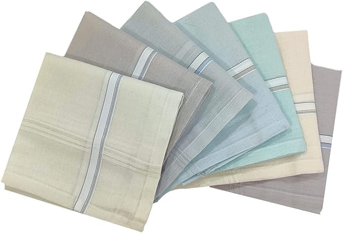 riseabove Cotton Rumal Handkerchiefs for Men (Light Colour) Assorted - Set of 6-picture-26