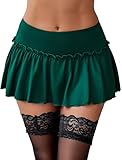 Avidlove Sexy Mini Skirt for Women Solid Ruffle Lingerie Skirt Short Skirts