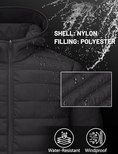 CRYSULLY Men's Puffer Jacket with Hood Lightweight Warm Winter Coats Water-Resistant Windproof Packable Bubble Jackets4