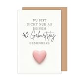 Edition Seidel Premium Glückwunschkarte zum 40. Geburtstag mit Umschlag. Karte Grußkarte Geburtstagskarte Spruch Sprüche Mann Frau Freund Freundin Kompliment Liebe Herz edel Zahl (G4141 SW026)
