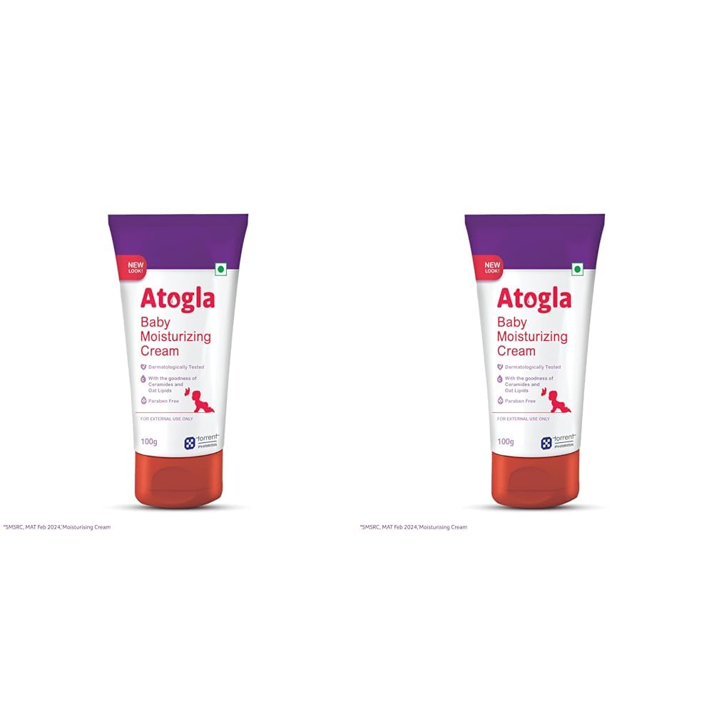 Atogla Baby Cream 100g (Pack of 2) from Tedibar Family | Advanced Gentle Moisturising Cream for Baby | Dermatologically Tested |Pediatrician Recommended- By Torrent Pharma