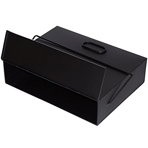 Srendi® Black Ash Carrier Galvanised Metal Hot Tidy Box Container Fireplace Pan Bucket Bin Ash Storage Box wih Free Shovel - Image 2