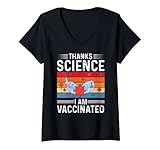 Photo Gallery donna grazie scienza sono vaccinato maglietta con collo a v Photo Gallery donna grazie scienza sono vaccinato maglietta con collo a v