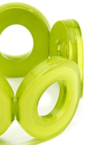 Zenzii Colorful Acrylic Resin Circle Statement Stretch Bracelet For Women (Lime) #TOP1