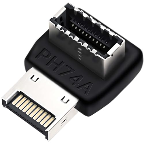 COMeap USB C Motherboard Adapter，USB 3.2 Type E 90 Degree Front Panel Internal Connector Header Converter for Motherboard Black C by COMeap - Used condition - US$8.99