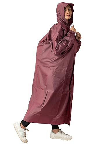 Image of THE DRY CAPE ; LET IT RAIN Women's Waterproof Rain Coat | Packable, Full Length with Hood & Pockets | Urban Commuter Rainwear
