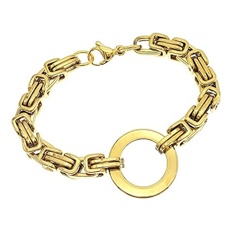 ATFOR Women Gold Bracelets,Fashion Jewelry For Female,Trendy Bracelets for Women Party Dating Girls 7-8.5inch, Length-8.5inch-21.6cm, Stainless Steel, goldstone Cover