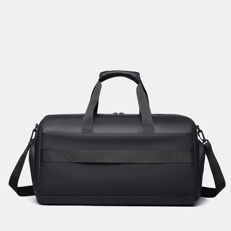Men's Black Travel Bag for Business Commuting Independent Shoe Compartment Sports Handbag Large Capacity Crossbody