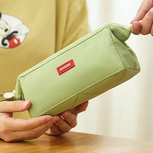 Cicimelon 2Pc Pencil Case Big Capacity Pen Bag Pouch Stationery Organizer With Zipper For School Students Office Women Green #TOP6
