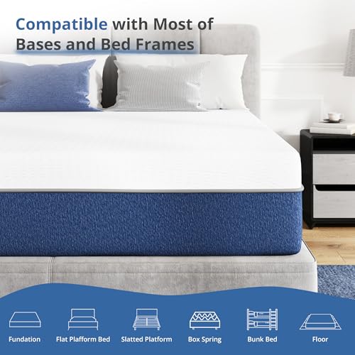 Image of MLILY 14 Inch Twin XL Memory Foam Mattress, Gel Cooling Mattress Bed in a Box, Fiberglass Free, Back Pain Relief, Medium Firm, CertiPUR-US Certified, 38 inchx80 inchx14 inch, White | Gel Cooling Mattress Bed in a Box, Fiberglass Free, Back Pain Relief, Medium Firm, CertiPUR-US Certified, 38 inchx80 inch