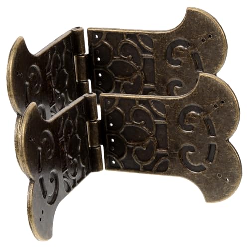 FIXOSHEE 2個 ヴィンテージ装飾ヒンジ 小型属蝶番 ジュエリーボックス用 木製箱対応 丈夫で変形しにくい アンティーク風パターン設計 簡単取