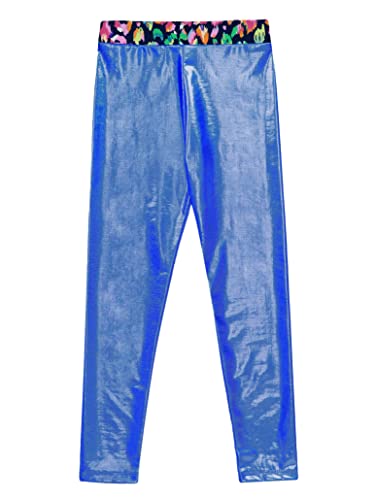 Shinsto Kids Girls Shiny Metallic Leggings Dance Pants Gymnastics Stretch Footless Tights Yoga Pants4