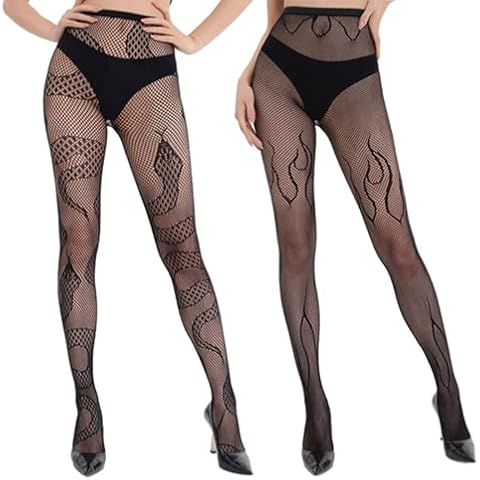 SamHeng Printed Fishnet Tights for Women Cover