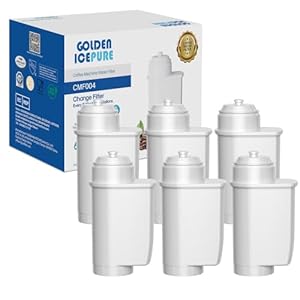 GOLDEN ICEPURE Coffee Machines Water Filter Compatible with Siemens® EQ Series Water Filters, EQ3/EQ6/EQ9, EQ500, S700, Brita® Intenza 575491, Bosch® TCZ7003, TCZ7033, NSF Certified, 6 Pieces