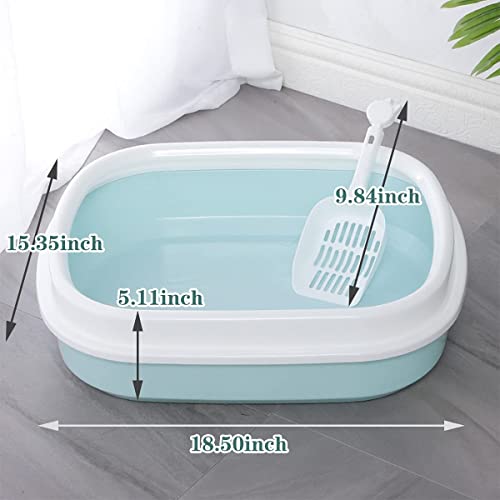 Image of Cat Litter Box Cat Extra Large (19inch) Liiter Box Tray with Free Scooper, cat Litter Tray, Litter Box for Cats Large, Adult Cats & Rabbits Toilet Litter Basin |Large Litter Tray (Color May Vary)