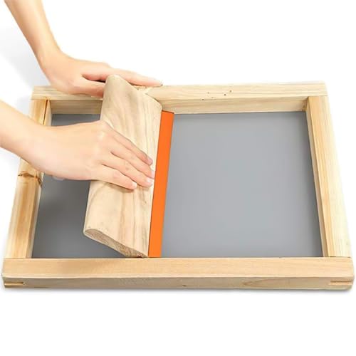 Miniatura 6 de Hoite Raspador De Tinta Para Serigrafía Con Mango De Madera, 15 Cm, Amarillo, Clásico, De Goma, Para Impresión Textil Gráfica, Herramienta Artesanal.