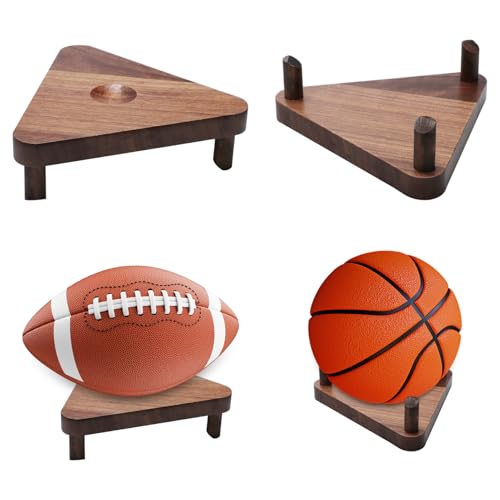 2 Stück Ballständer Holz,Standfester Ballhalter,Ball Halterung...